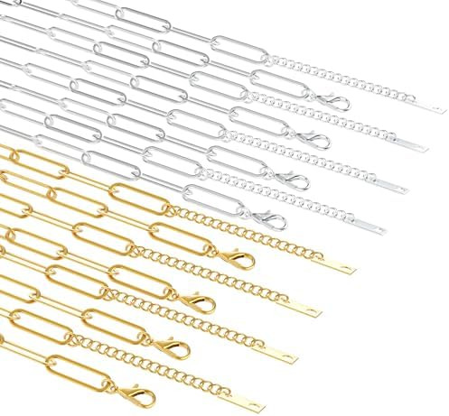 16 Pack 4mm 18K Gold Plated Paperclip Charm Necklace Chains Bulk for Jewelry Making 18Inch 18K Go... | Amazon (US)