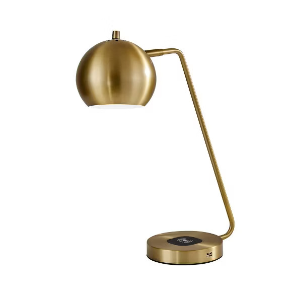 18" x 20.5" Emerson Adessocharge Desk Lamp Brass - Adesso | Target