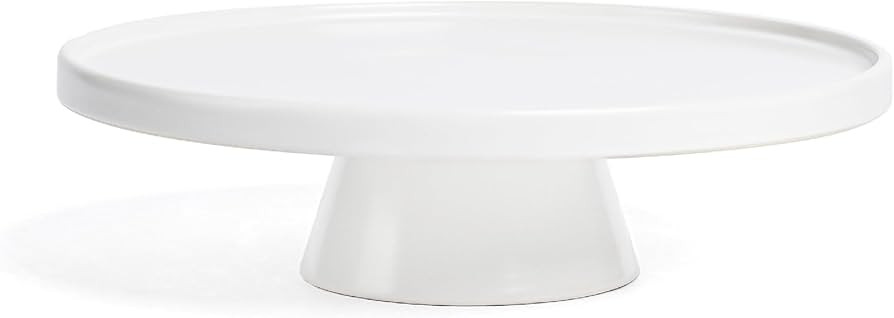 over&back Stoneware Round Cake Stand - Dessert Holder Perfect for Pies, Cakes, Cupcakes, Sweets, ... | Amazon (US)