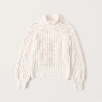 Textural Chenille Turtleneck Sweater | Abercrombie & Fitch (US)