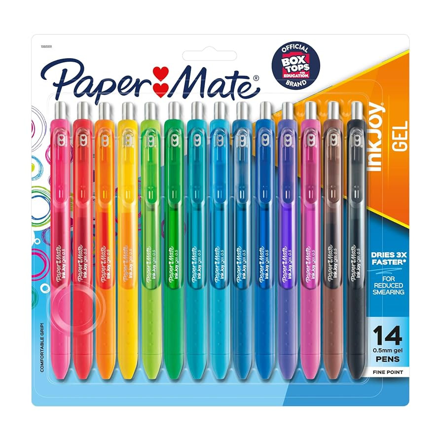 Paper Mate InkJoy Pens, Gel Pens, Fine Point (0.5 mm), Assorted, 14 Count - Back to School, Teach... | Amazon (US)