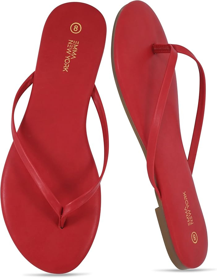 Summer Sandals Flip Flops for Women Vegan Leather Thong Trendy 2025 Dressy Cute Silver | Amazon (US)