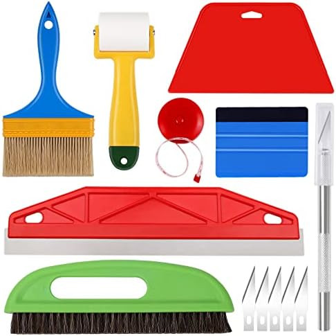 WRAPXPERT Wallpaper Smoothing Tools,Wallpaper Tool Kit with Squeegee Smoother,Seam Roller,Wallpap... | Amazon (US)