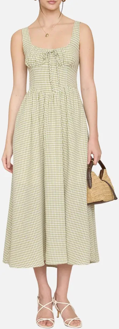 Gingham Fit & Flare Midi Dress | Nordstrom Rack