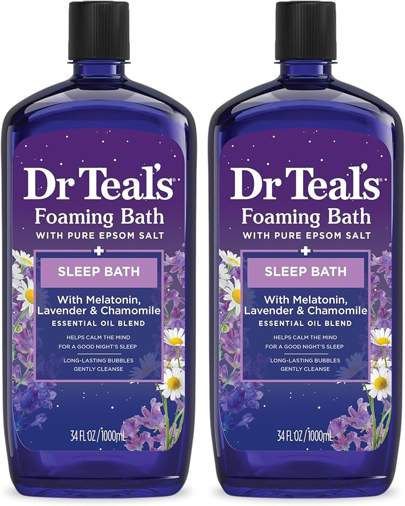 Dr Teal's Foaming Bath with Pure Epsom Salt, Sleep Blend with Melatonin, Lavender & Chamomile Ess... | Amazon (US)