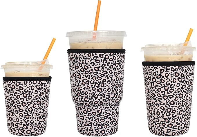 3 Pack Reusable Iced Coffee Sleeves - Xumbtvs Insulator for Cold Beverages, Neoprene Cup Holder f... | Amazon (US)