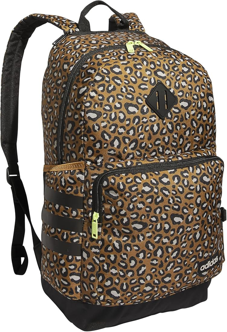 adidas Classic 3S 4 Backpack, Cheetah Bronze Strata/Black/Pulse Lime Green, One Size | Amazon (US)
