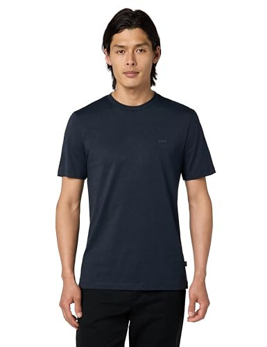 BOSS Hugo Mens Small Logo Cotton Crewneck T Shirt T Shirt, Basic Navy, 3X Large US | Amazon (US)