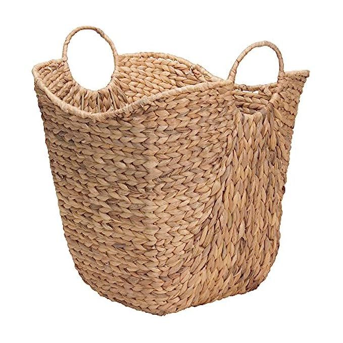 Household Essentials ML-4002 Tall Water Hyacinth Wicker Basket with Handles | Natural, Brown, Natura | Amazon (US)