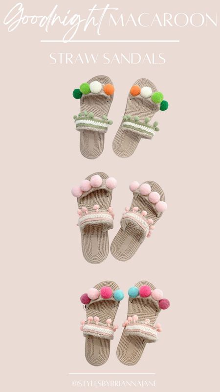 Straw sandals. Pom Pom sandals. Beach sandals. Resort sandals. Use code: BriannaJ30

#LTKFind #LTKFestival #LTKSeasonal