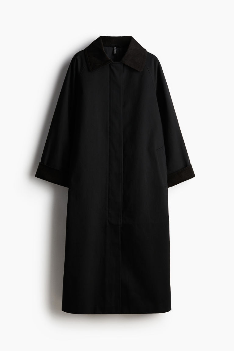 H & M - Cotton twill coat - Black | H&M (UK, MY, IN, SG, PH, TW, HK)