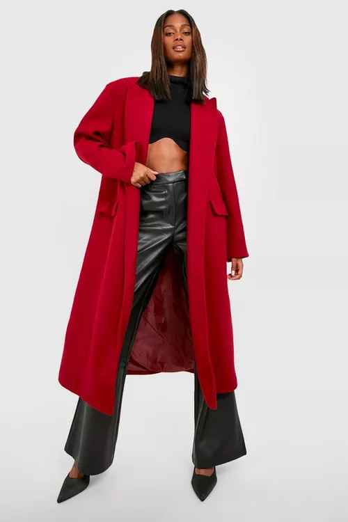 Maxi Wool Look Coat | Boohoo.com (US & CA)
