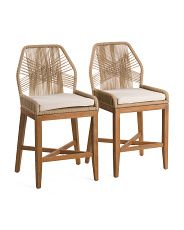 Set Of 2 Rope Crossweave Counter Stools With Cushion | Marshalls