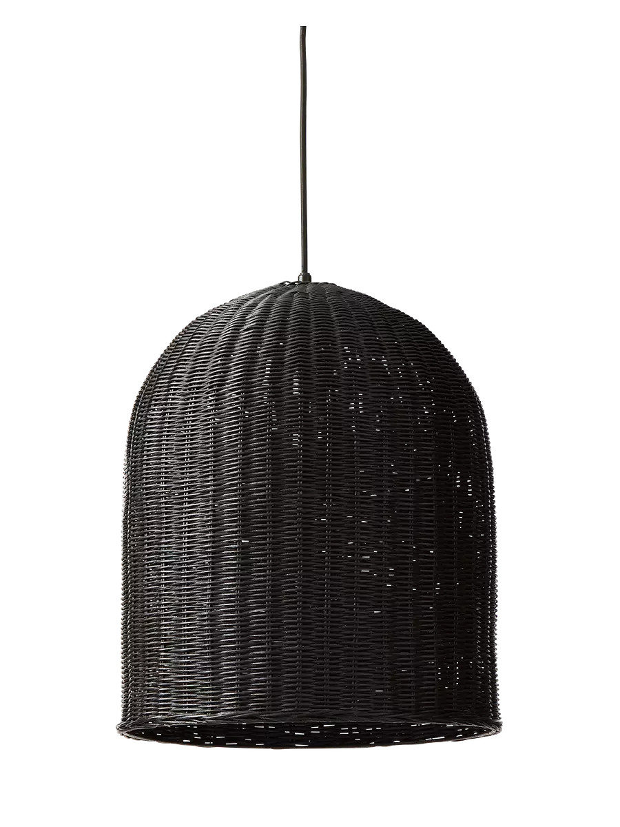 Santa Barbara Rattan Pendant - Black | Serena and Lily