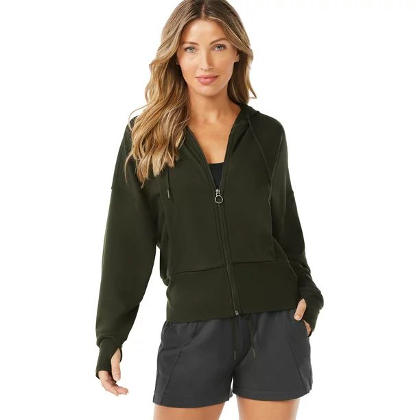 Sofia Active by Sofia Vergara Women's Zip Up Athletic Fleece Hoodie - Walmart.com | Walmart (US)