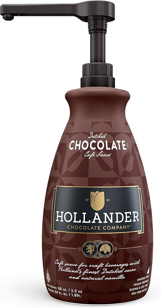 Dutched Chocolate Café Sauce™ by Hollander Chocolate Co. | Perfect for the Professional or Hom... | Amazon (US)