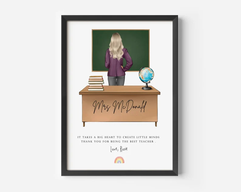 An Awesome Teacher Print | Personalised Print | Teacher Gift | End of Term Gift | Wallart | Gift for | Etsy (US)