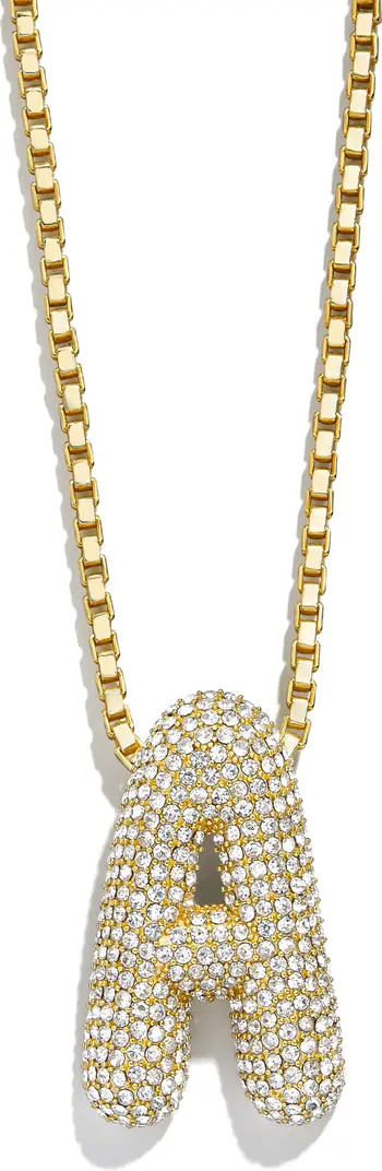 Pavé Crystal Bubble Initial Pendant Necklace | Nordstrom