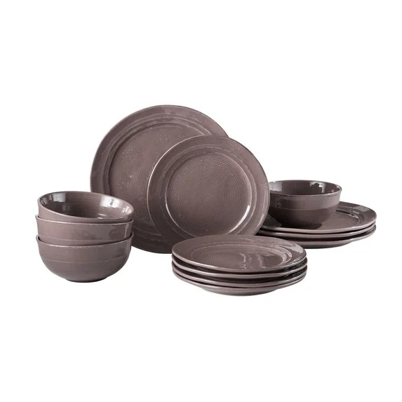 Better Homes & Gardens Artisan 12-Piece Purple Stoneware Dinnerware Set (Service for 4) | Walmart (US)