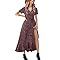 PRETTYGARDEN Women's Summer Wrap Maxi Dress Casual Boho Floral V Neck Short Sleeve Ruffle Hem Spl... | Amazon (US)