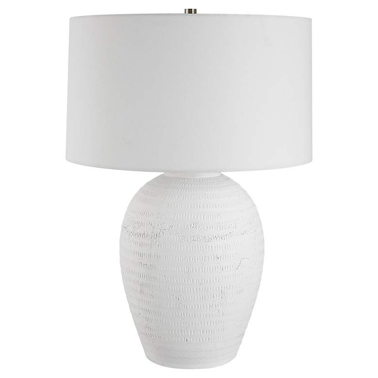 Uttermost Reyna 29" High Chalk White Ceramic Table Lamp | Lamps Plus