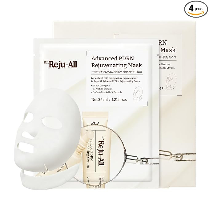 Face & Neck Korean Sheet Mask with 1,200ppm PDRN, Collagen & Copper Peptides, Hydrating & Soothin... | Amazon (US)
