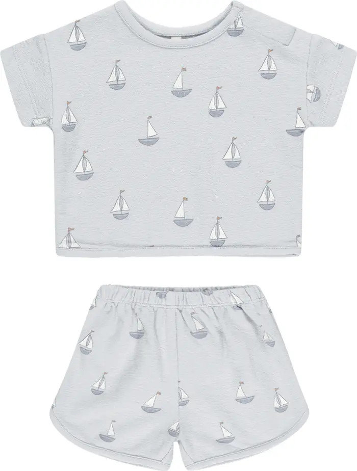 QUINCY MAE Sailboats T-Shirt & Shorts Set | Nordstrom | Nordstrom