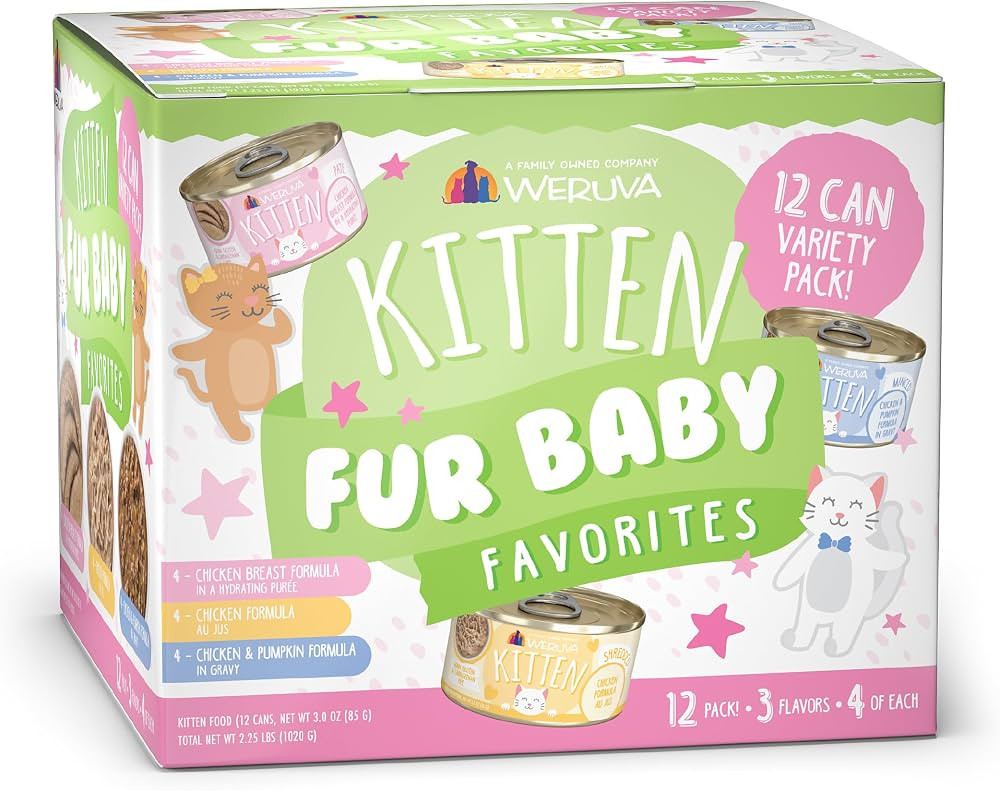 Weruva Kitten, Fur Baby Favorites Variety Pack, 3oz Can (Pack of 12) | Amazon (US)