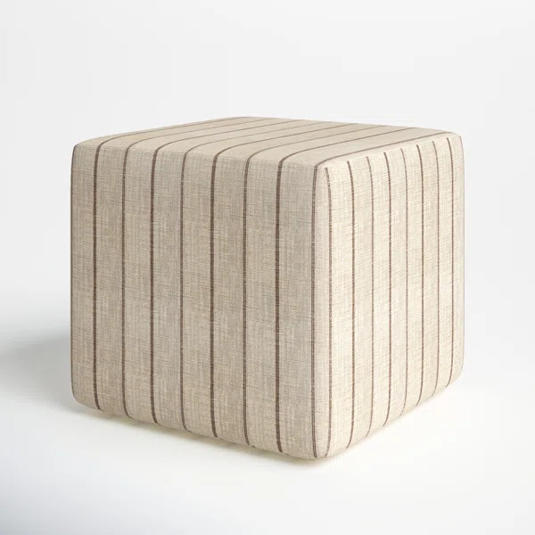 Era 21'' Wide Square Striped Cube Ottoman | Wayfair North America