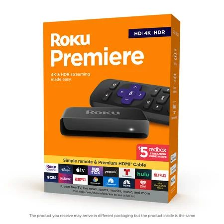 Roku Premiere | 4K/HDR Streaming Media Player with Premium High Speed HDMI Cable and Simple Remot... | Walmart (US)