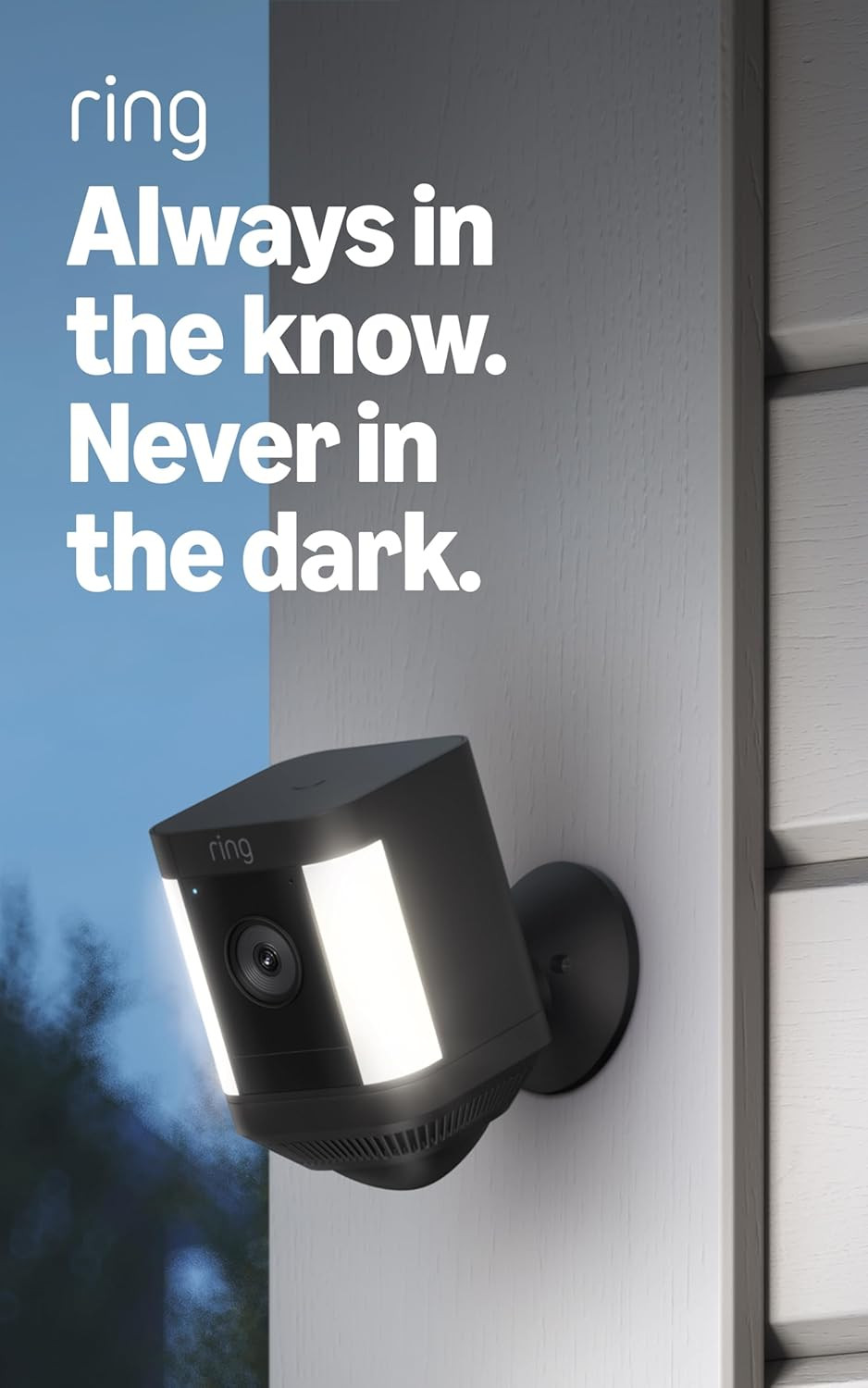 Ring Spotlight Cam Plus, Battery, Home or Business Security with HD video, Two-Way Talk, Color Night Vision, and Security Siren, Black | Amazon (US)