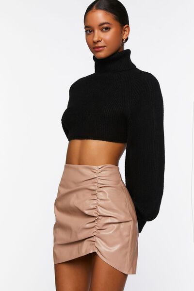 Faux Leather Ruched Mini Skirt | Forever 21 (US)