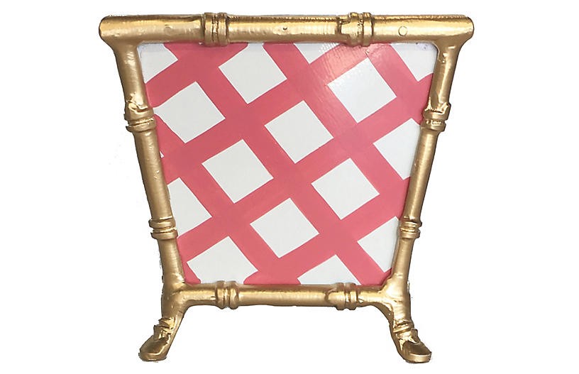 8" Bamboo-Style Lattice Cachepot, Pink | One Kings Lane