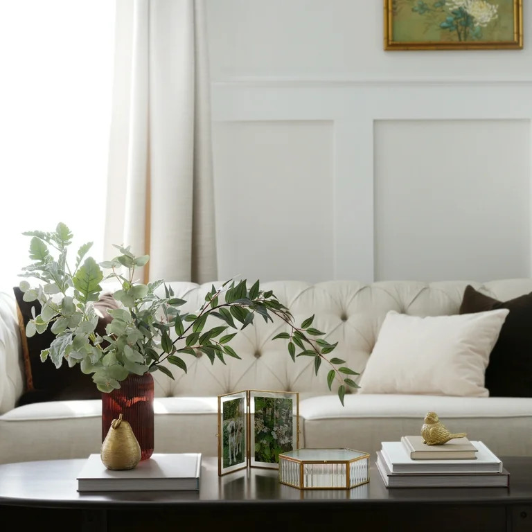 Home Decor Collection Hexagon Ribbed Clear Glass and Brass Hinged Top Jewelry Box - Walmart.com | Walmart (US)