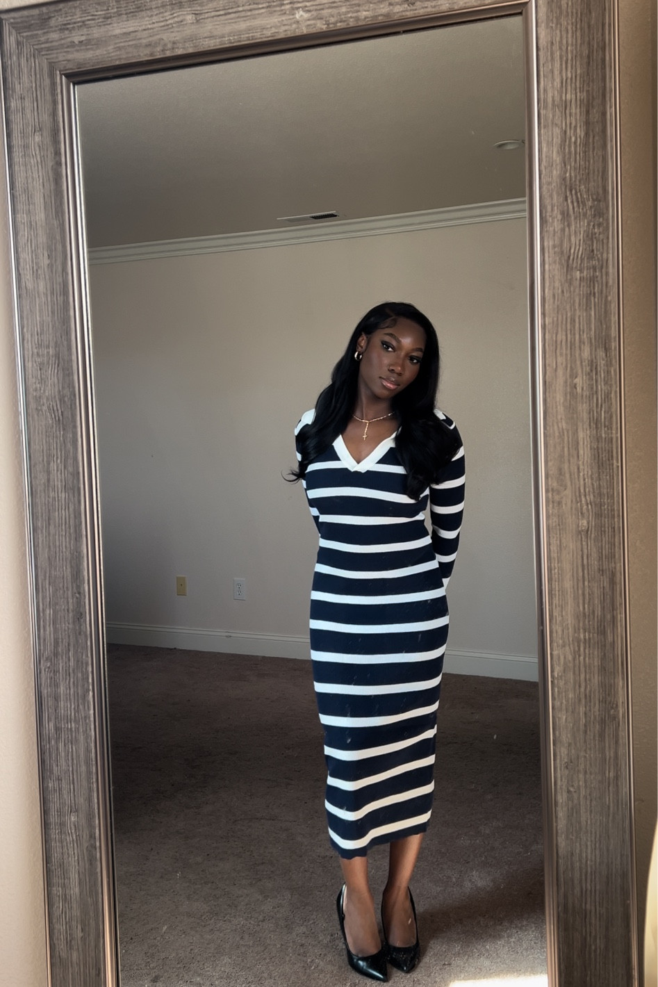 Navy blue striped dress 🤍

#LTKStyleTip #LTKFindsUnder50 #LTKU