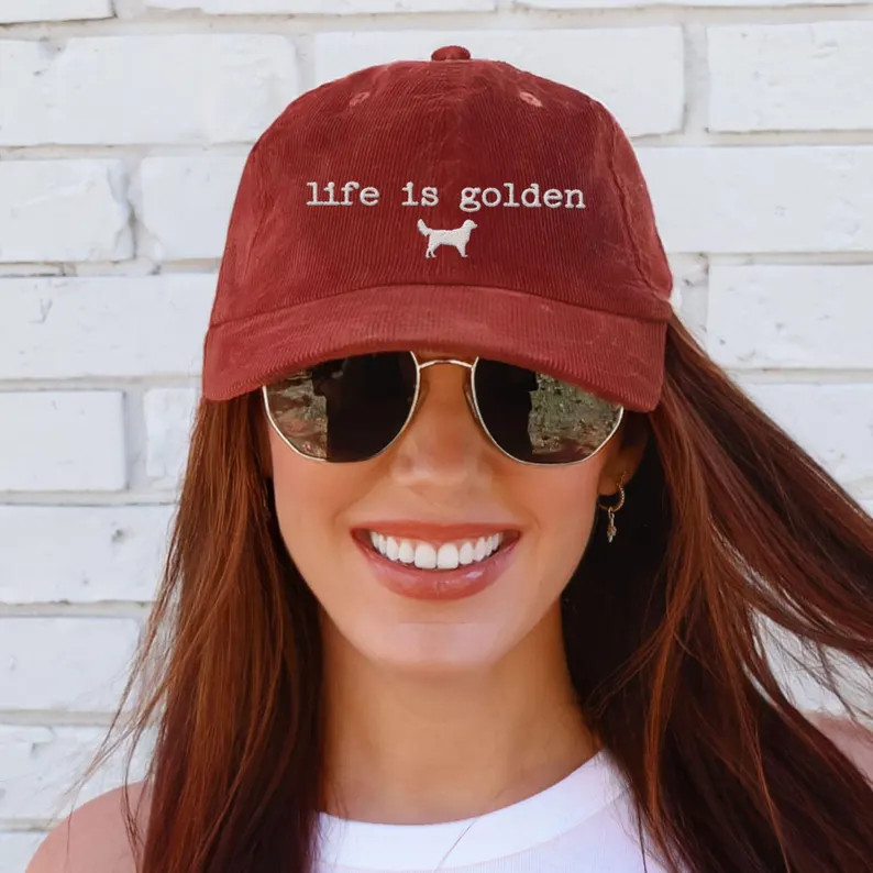 Golden Retriever Embroidered Hat, Life is Golden Dad Cap, Golden Lover Gift, Dog Mom Gift, Embroi... | Etsy (US)