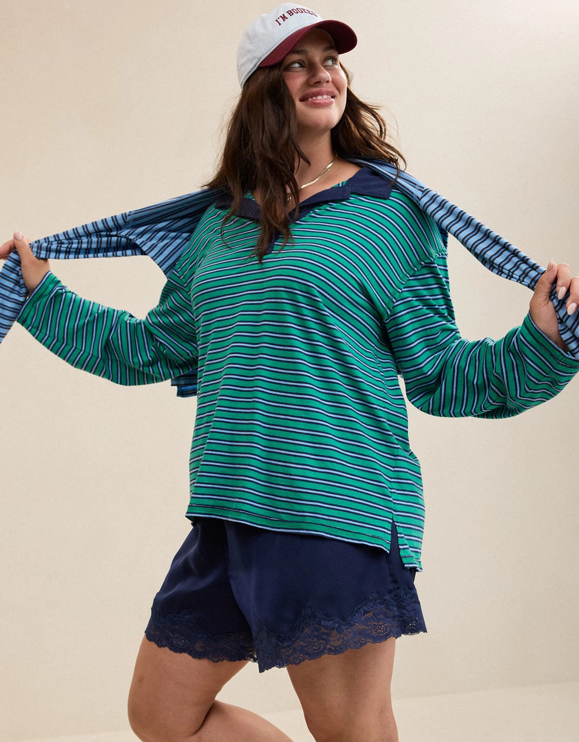 Aerie Cozy Polo Boyfriend T-Shirt | Aerie