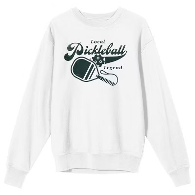 Local Pickleball Legend Women's Vintage-Inspired White Crew Neck Sweatshirt-Large | Target