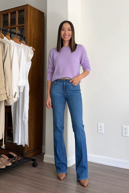 Business casual workwear with a pop of color (all pieces are part the the nsale! Except belt) 

• cashmere sweater - sold out 
• jeans - Paige, 25 standard 
• heels - Naturalizer tts 

#LTKstyletip #LTKworkwear #LTKxNSale