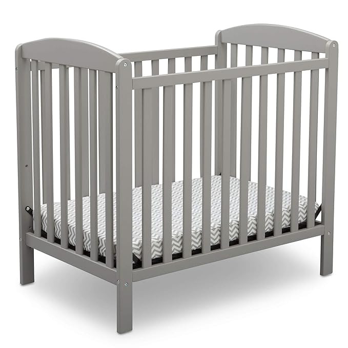 Delta Children Emery Mini Convertible Baby Crib with 2.75-inch Mattress, Grey | Amazon (US)