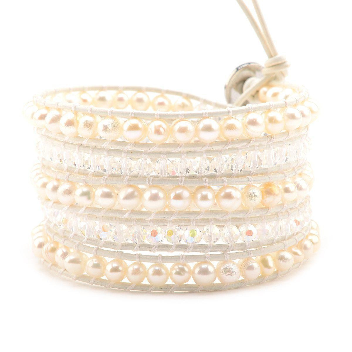 Freshwater Pearls and Crystals on White | Victoria Emerson