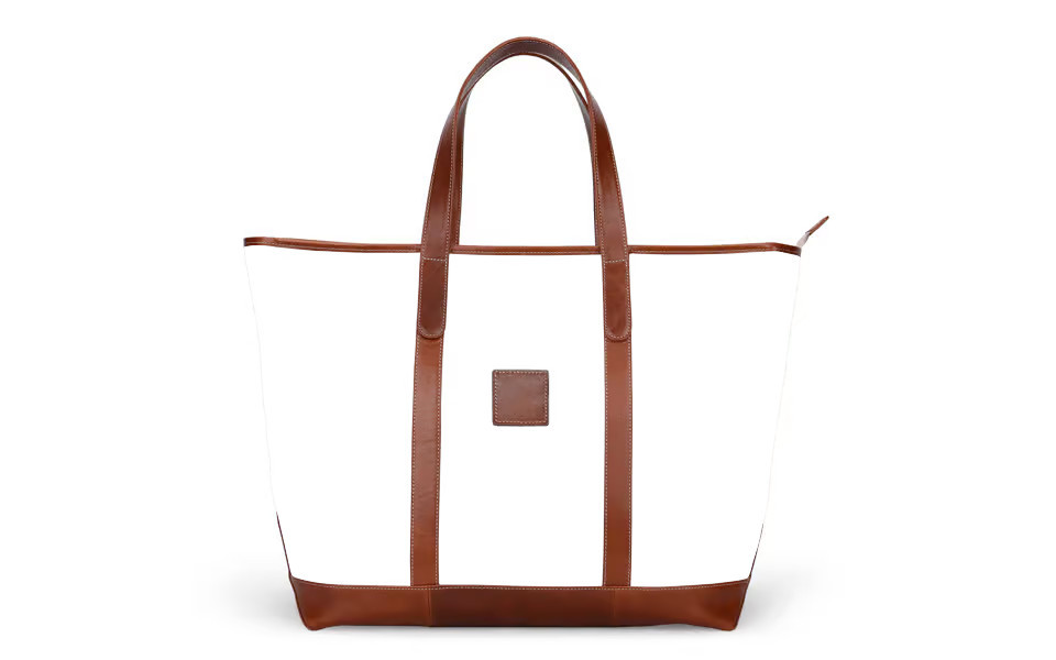 St. Charles Trolley Sleeve Yacht Tote - Leather Patch | Barrington Gifts