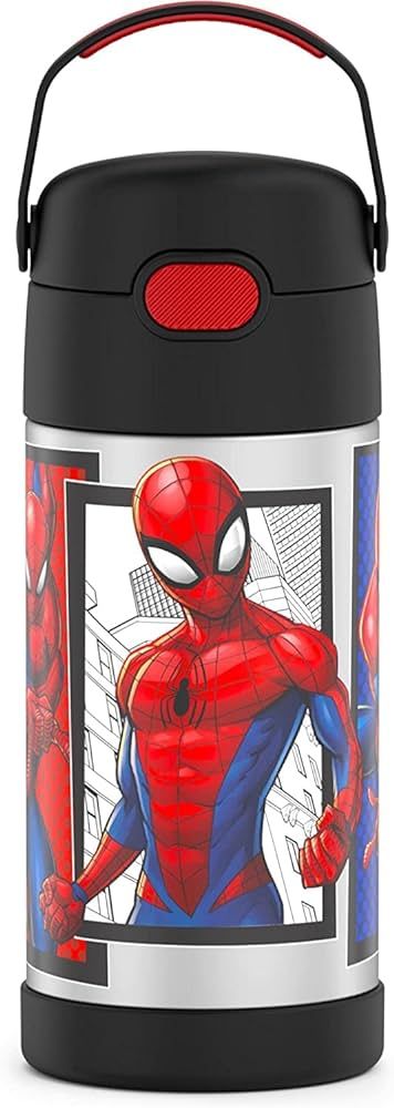 THERMOS FUNTAINER Water Bottle with Straw - 12 Ounce, Spider-Man - Kids Stainless Steel Vacuum In... | Amazon (US)
