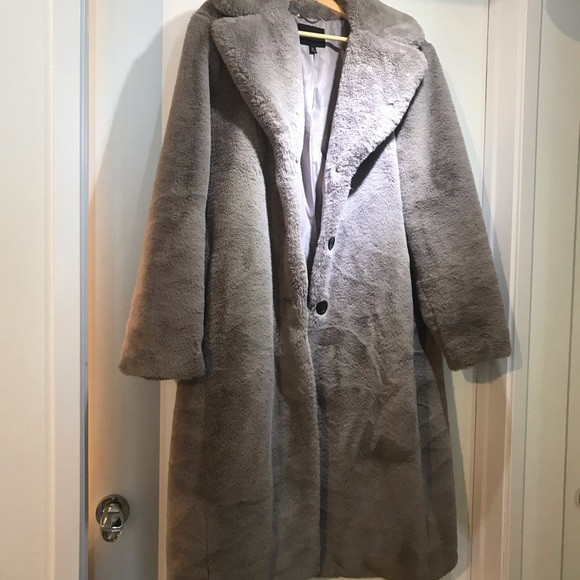 Banana Republic Teddy Long Coat, Faux Fur | Poshmark