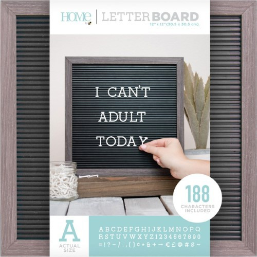 Dcwv Framed Letterboard 12'X12'-Gray Stained W/Black Insert | Jet.com