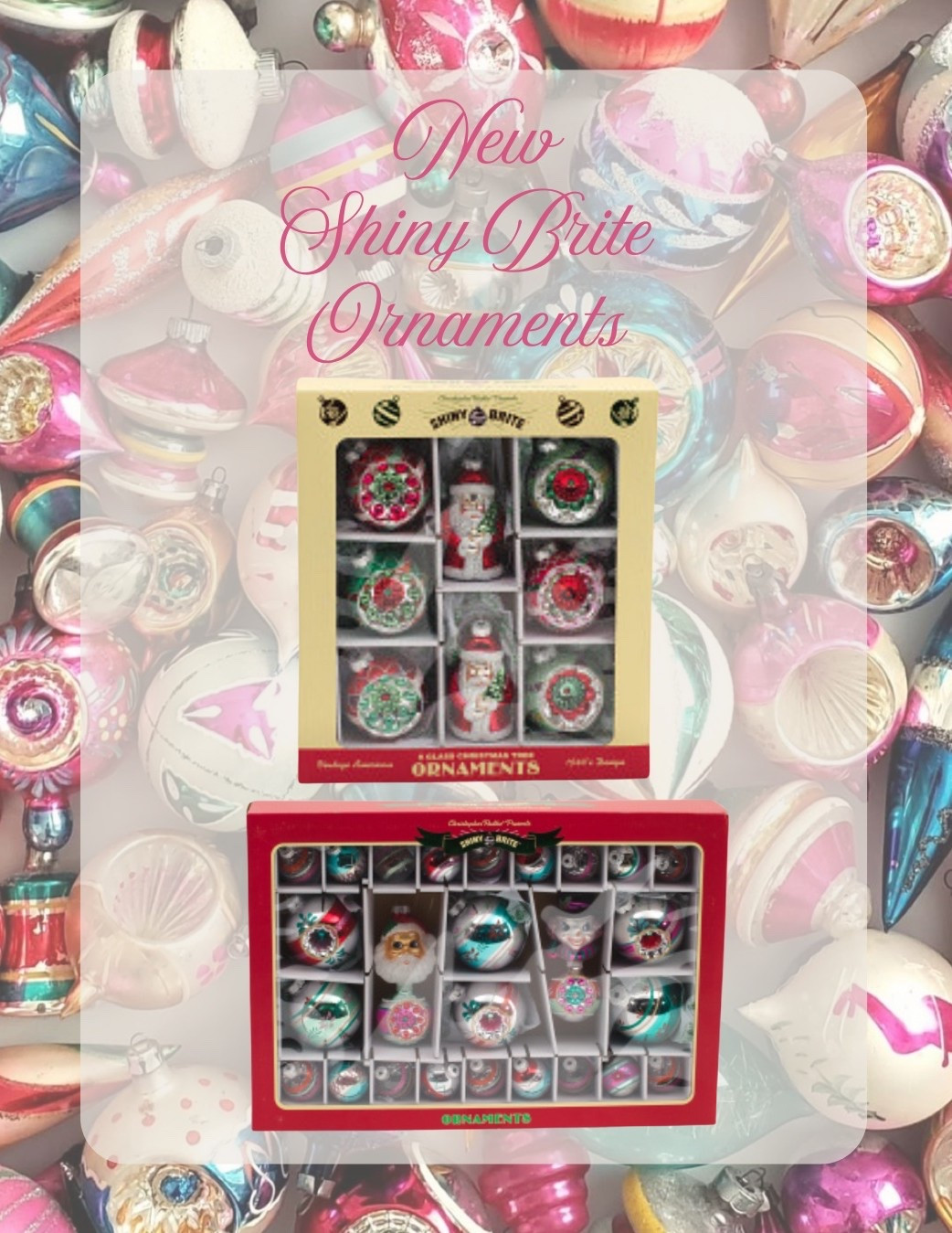 New Shiny Brite Ornaments available at TJ Maxx & Marshall’s Online! 
Christopher Radko 
Vintage Christmas 
Shiny Brite 
Traditional Christmas 
Antique 


#LTKFindsUnder50 #LTKHoliday