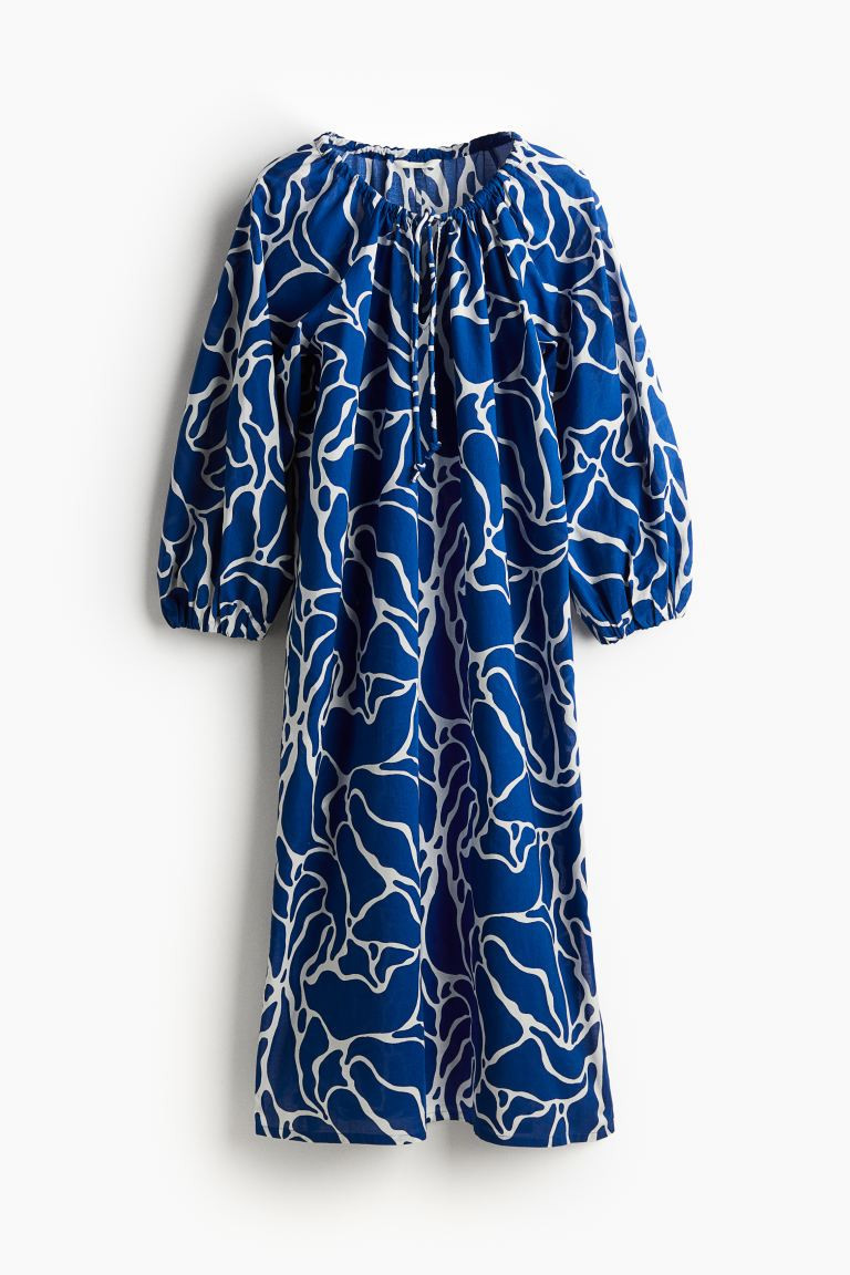 Cotton Dress - Blue/patterned - Ladies | H&M US | H&M (US + CA)