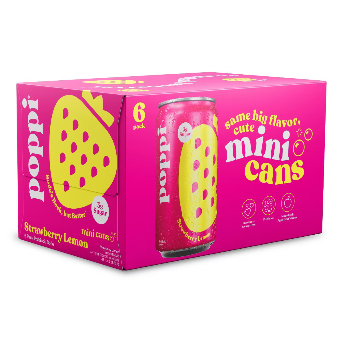 SponsoredTargetGroceryBeveragesSoda & PopShop all Poppipoppi Strawberry Lemon Prebiotic Soda - 6P... | Target