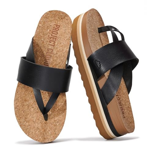 Project Cloud Fashion Womens Sandals - Memory Foam Insole and Comfortable Platform Sandals for Women 2025 - Lightweight and Non-slip Perfect Beach Slides (Raft, BLK, 8.5) | Amazon (US)