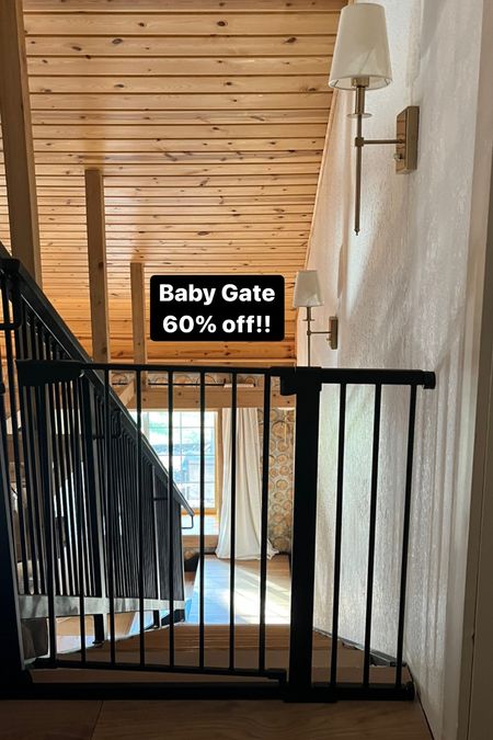Black metal baby gate on Amazon prime deal for 60% off! Baby registry must haves from Amazon. Brass sconces in this photo also part of the deals today! 

#LTKbaby #LTKbump #LTKunder100